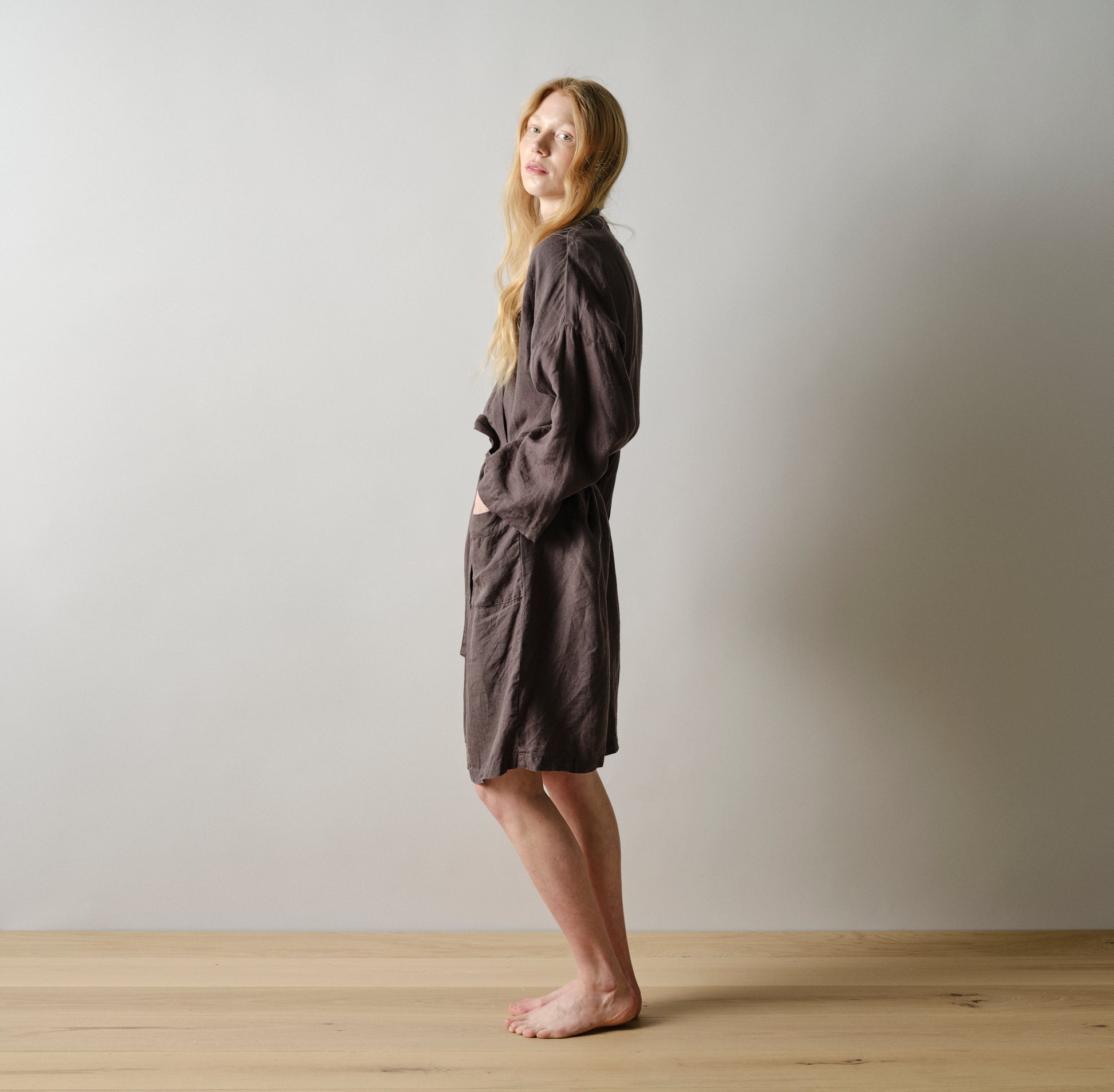 Brown Linen Robe - Last Light Collection