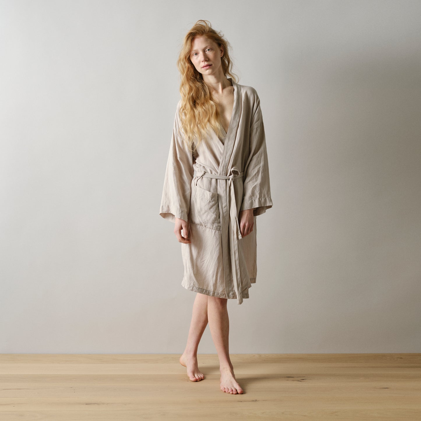 Tan Linen Robe - Last Light Collection