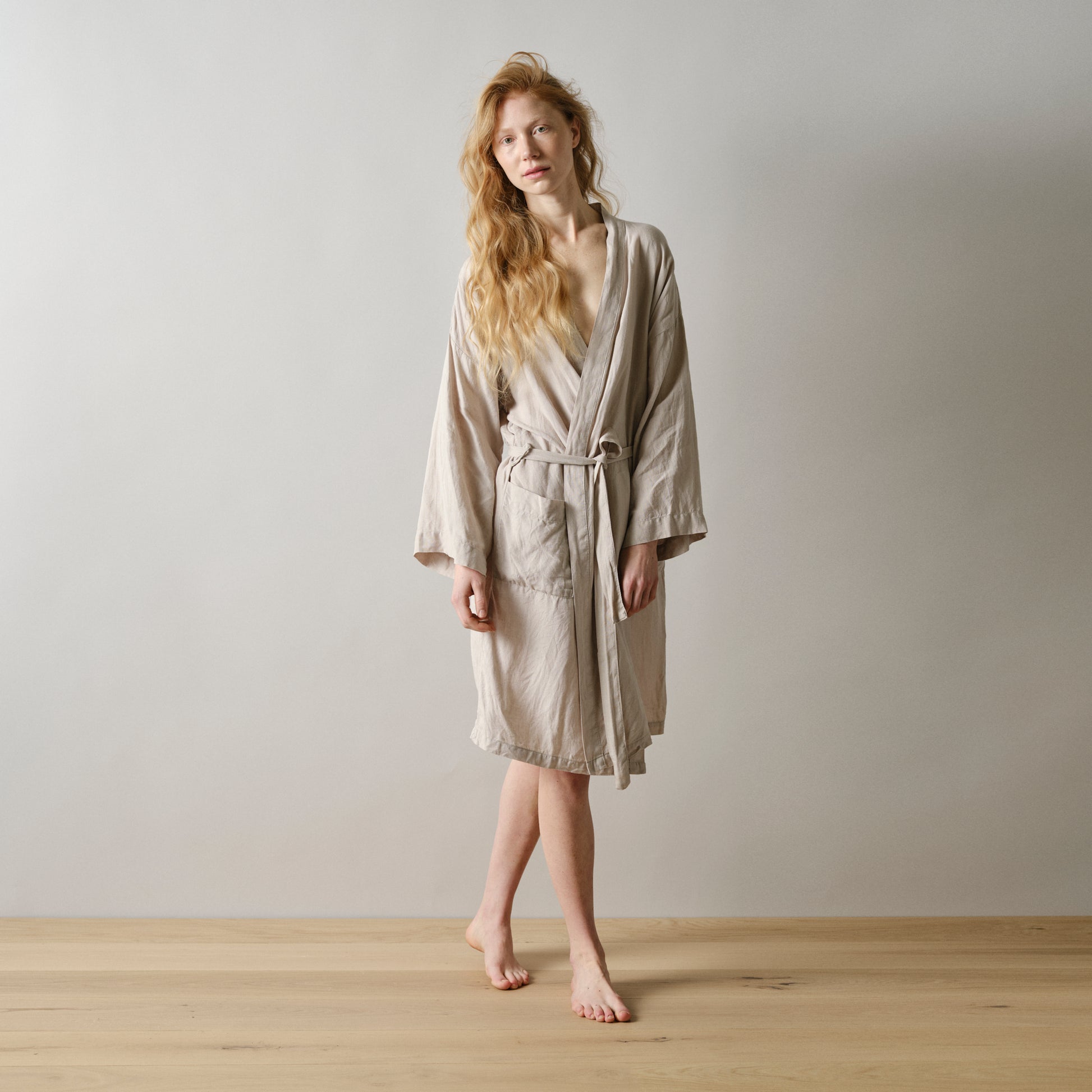 Tan Linen Robe - Last Light Collection