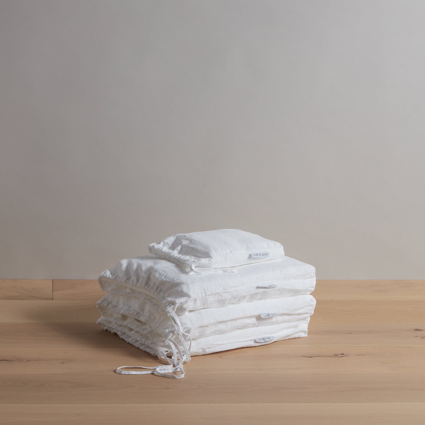 White Linen Queen Sheet Set, Std/Queen Envelope Pillow Slips